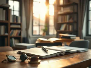 Profesjonalny kompas na czystym biurku, symbolizujący wyznaczanie kierunku i priorytetyzację zadań.