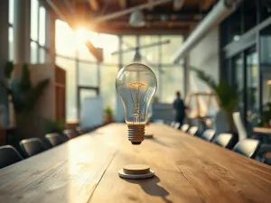 Zabałaganione biurko z podświetlonym ekranem smartfona, symbolizujące cyfrowe rozpraszacze utrudniające skupienie.