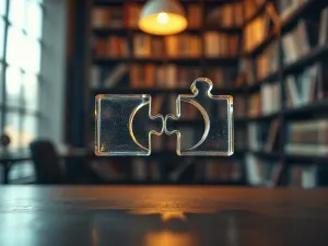 Klepsydra na tle nieuporządkowanego biurka symbolizuje upływ czasu i trudności z utrzymaniem koncentracji w pracy.