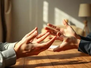 Złota klepsydra wypełniona płynnym światłem, symbolizująca zarządzanie energią życiową w nowoczesnym biurze.